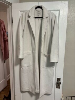 LOFT Cream Coat with Notched Collar